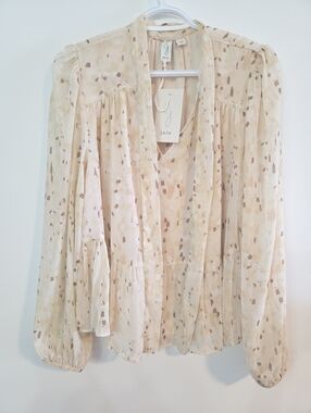 Joie NWT ruffle hem tie frony blpuse Sz M
